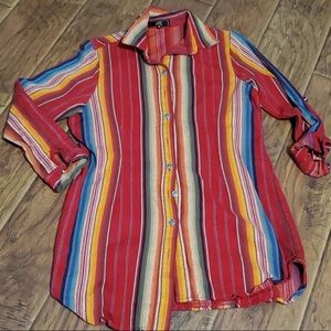 L&B Striped Button Up Tunic
